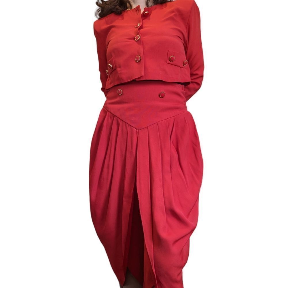 Vintage 80s‎ Alyn Paige red pant suit